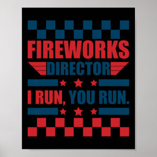 Poster Funky 4 juillet Fireworks Directeur Je Vous Exécut
