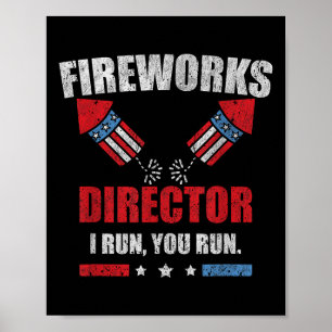 Poster Funky 4 juillet Fireworks Directeur Je Vous Exécut