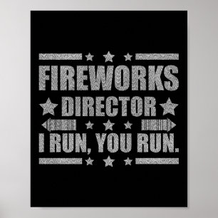 Poster Funky 4 juillet Fireworks Directeur Je Vous Exécut