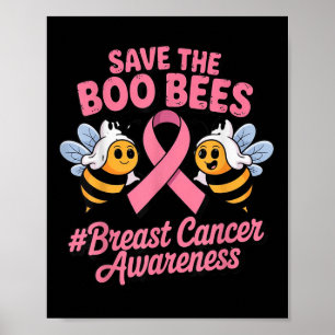 Poster Funky Bees Ghost Boo Cerveau Cancer Sensibilisatio