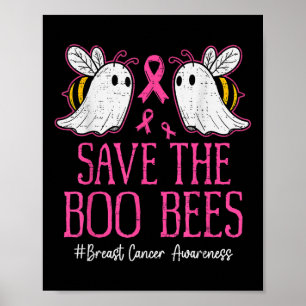 Poster Funky Bees Ghost Boo Cerveau Cancer Sensibilisatio