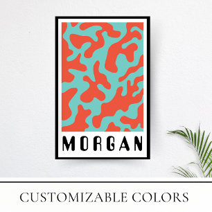 Poster Funky Bold Retro Coral Motif