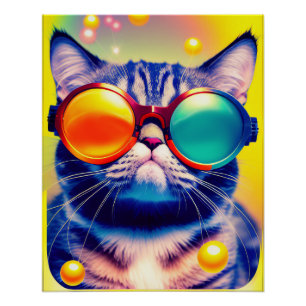 Poster Funky Cat's Psychedelic DMT Adventure