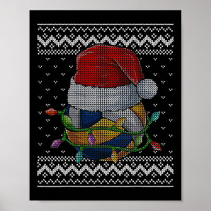 Poster Funky Christmas Volleyball Santa Hat Xmas Pajamas