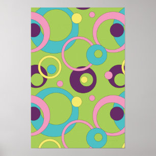 Poster Funky Green Circles