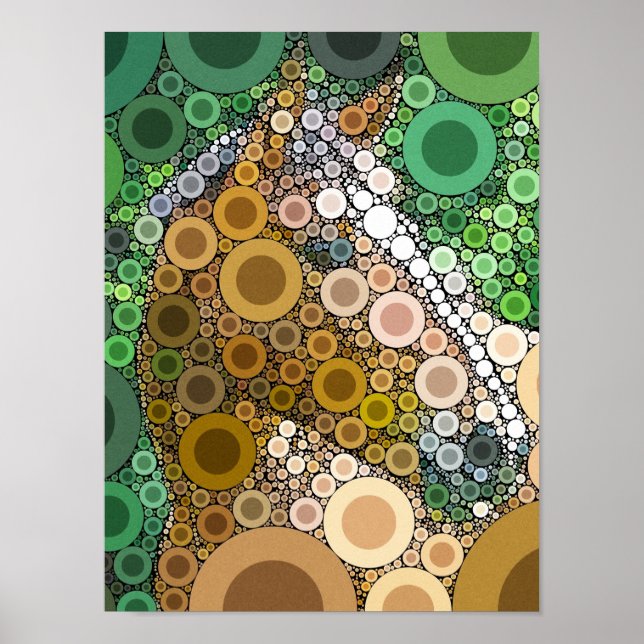 Poster Funky Horse Circles Bulles Art Moderne (Devant)