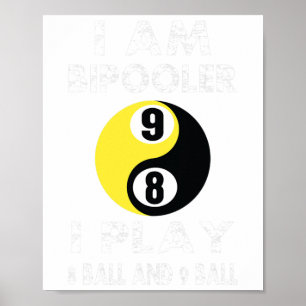 Poster Funky Pool Billard Billiard Chemise Je Suis Bipool