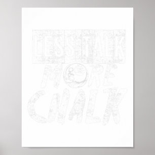 Poster Funky Pool Billard Pun Moins Parler Plus Chalk