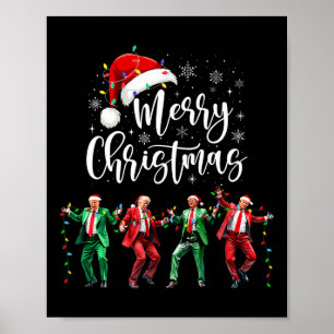 Poster Funky Trump Dance Santa Claus Joyeux Noël Noël Noë