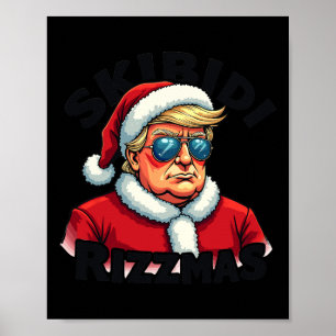 Poster Funky Trump Noël Père Noël Trump Skibidi Ri