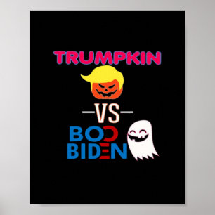 Poster Funky Trumpkin Vs Boo Biden Classe Design Hallowee