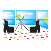 Funky Whimsical Ocean Vue colorée