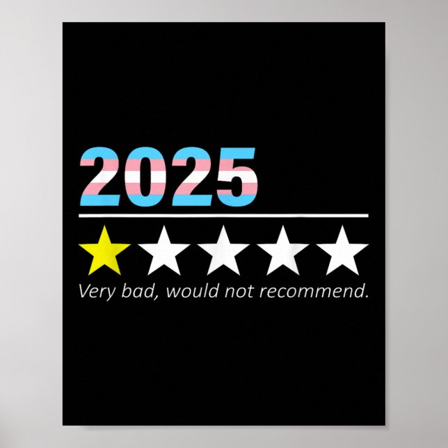Poster Funny 2025 Very Bad Would Not Recommend  (Devant)