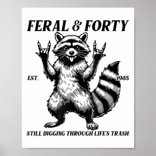 Poster Funny 40e anniversaire Est 1985 Feral & Quaran