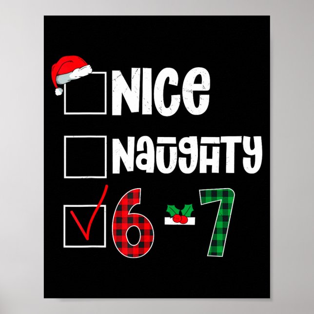 Poster Funny 67 Christmas Meme Six Seven Xmas 6-7 Boys Ki (Devant)