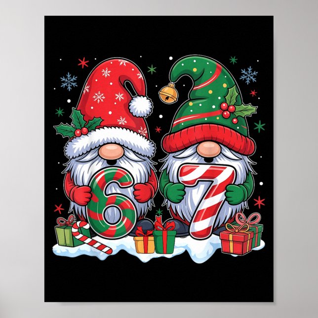 Poster Funny 67 Christmas Pajamas Six Seven Meme 67 Gnome (Devant)