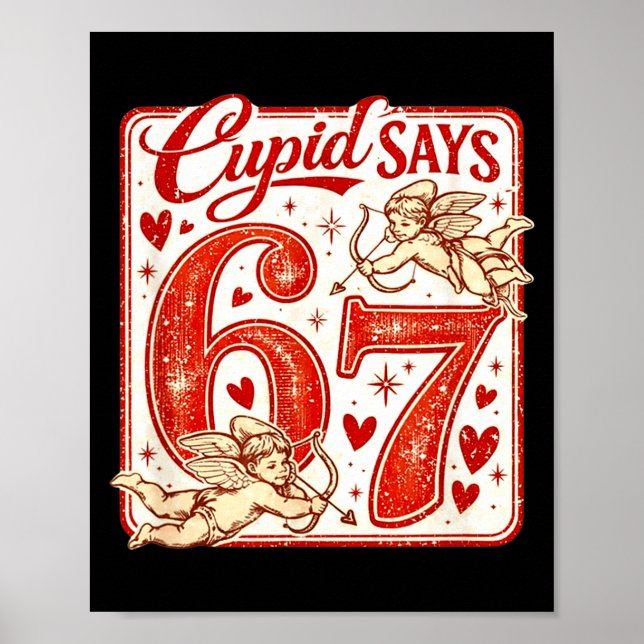 Poster Funny 67 Cud Says 67 Valentine Couple Matching Six (Devant)