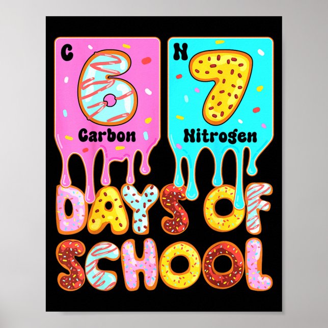 Poster Funny 67 Days Of School Meme Periodic Table Drip G (Devant)