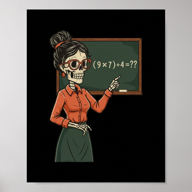 Poster Funny 67 Meme Pemdas Elementary Math Teacher Brain (Devant)