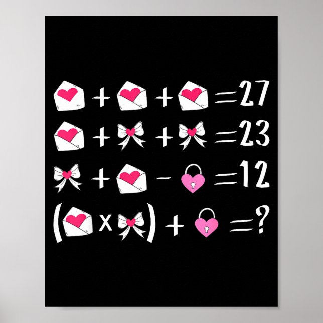 Poster Funny 67 Meme Valentine Math Teacher Bow Six Seven (Devant)