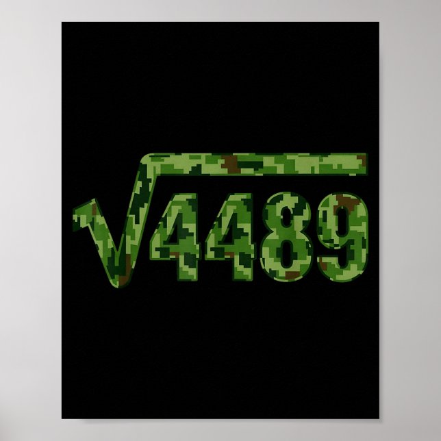 Poster Funny 67 Tendance Tee-shirt Camo Racine carrée 448 (Devant)