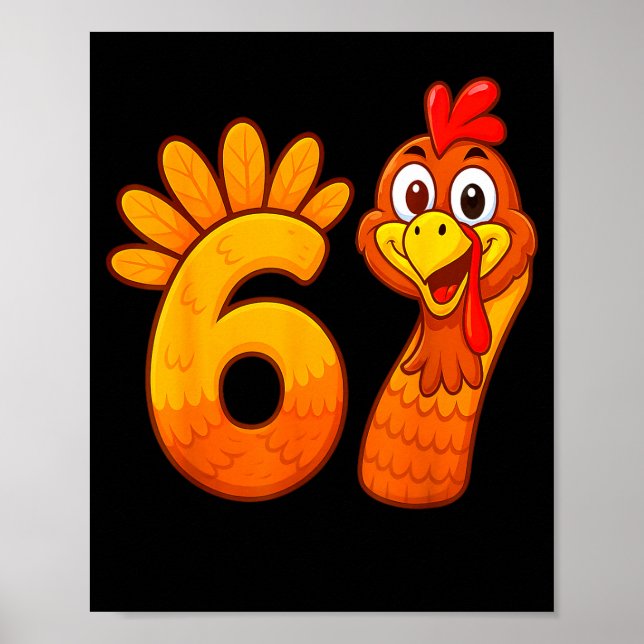 Poster Funny 67 Thanksgiving Meme Turkey Six Seven Costum (Devant)