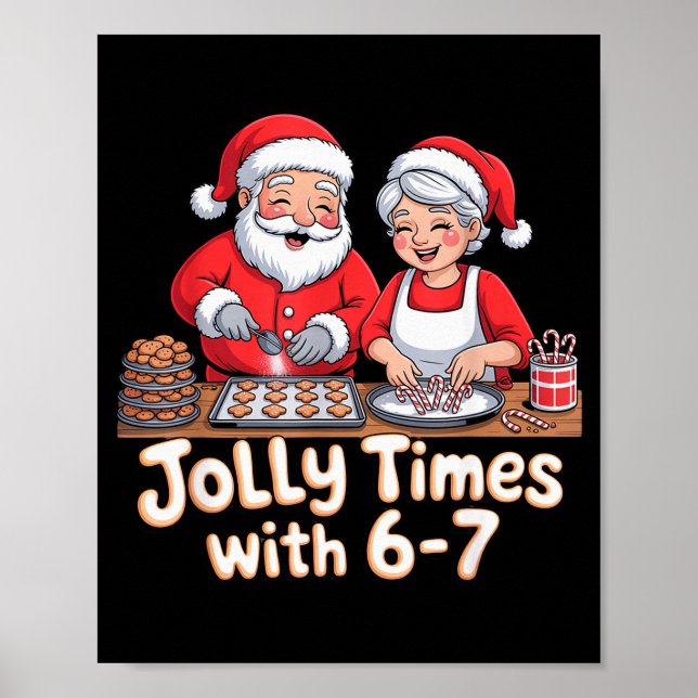 Poster Funny 6 7 Six Seven Meme Christmas Santa Claus Wom (Devant)