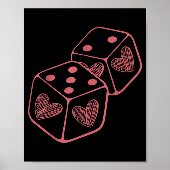 Poster Funny 6 7 Valentine Love Heart Playing Card Couple (Devant)