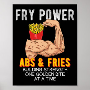 Poster Funny Abs Exercice Fries Français Muscle Building