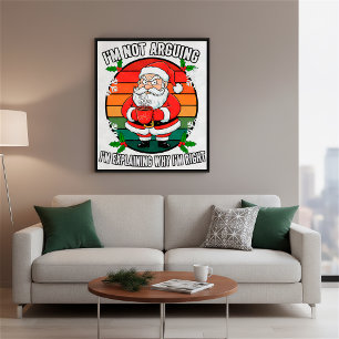 Poster Funny Angry Père Noël Christmas Holiday Wall Art D