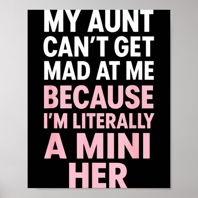 Poster Funny Aunt Niece Mini Her Matching Family Quote  (Devant)