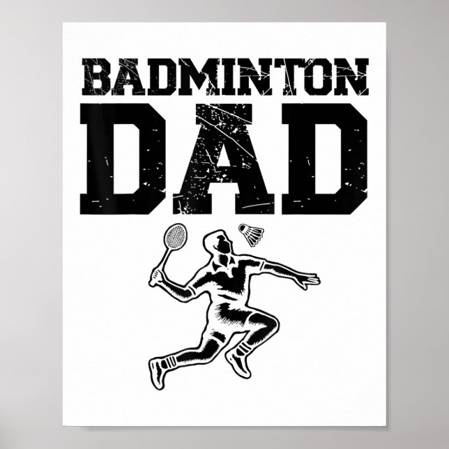 Poster Funny Badminton Player Love Shuttle Design 9  (Devant)