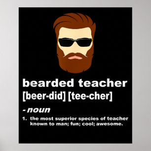 Poster Funny Beard Enseignant Appréciation Don