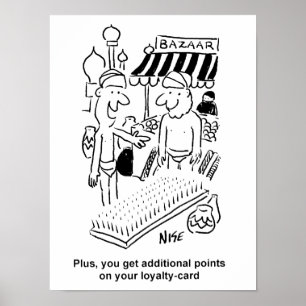 Poster Funny Bed of Nails Indian Bazaar Marketplace