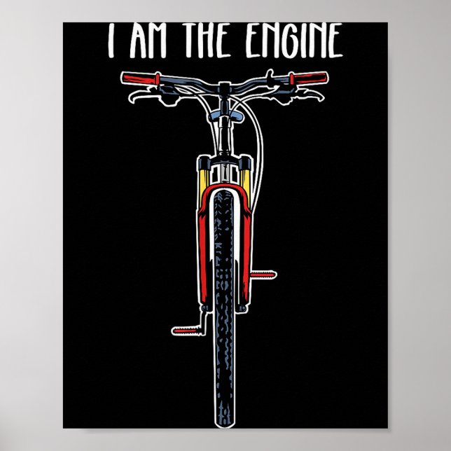 Poster Funny Bicycle I Am The Engine  (Devant)