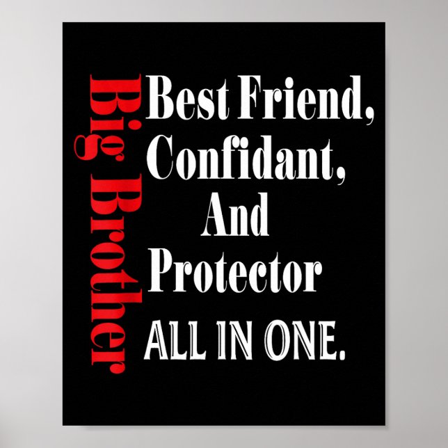 Poster Funny Big Brother Definition Birthday Men Teens Yo (Devant)