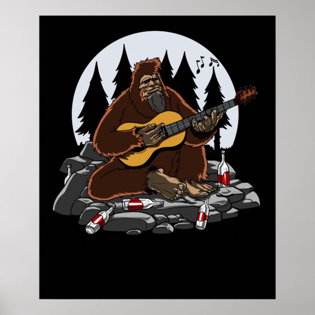 Poster Funny Bigfoot Mountain Camping Randonnée (Devant)