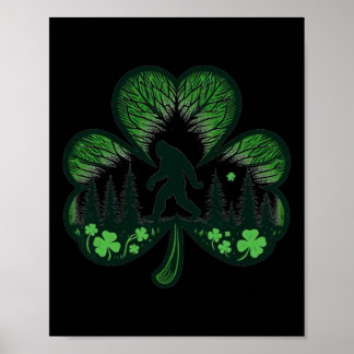 Poster Funny Bigfoot Saint Paddys St Patricks Day Cool Bi