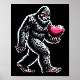 Poster Funny Bigfoot Sasquatch Coeur Mens Enfants Garçons