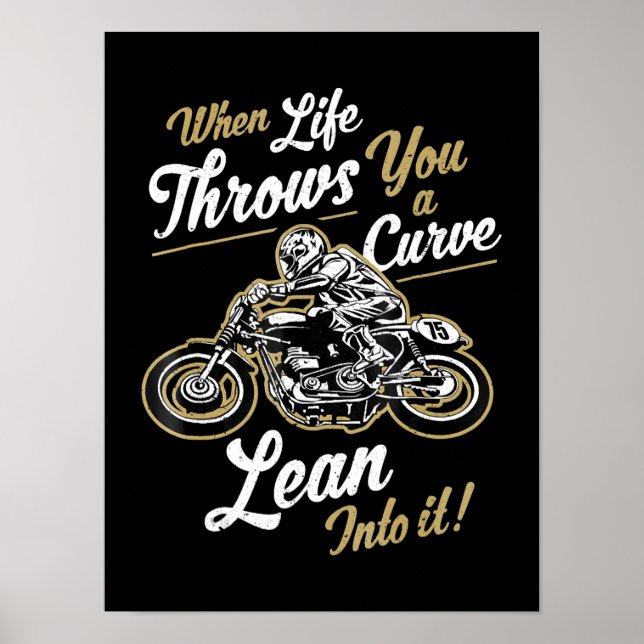 Poster Funny Biker Citations Sarcastic Motorcycle Rider C (Devant)