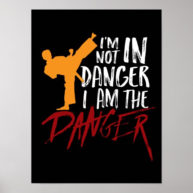Poster Funny Black Belt Fighter Martial Arts Humour (Devant)