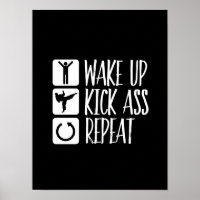 Funny Black Belt Martial Arts Se réveiller Kick Re