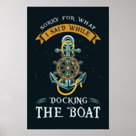 Poster Funny Boating Pun Nautical Sailor Thème Ancre