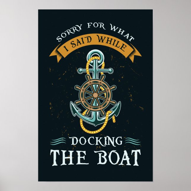 Poster Funny Boating Pun Nautical Sailor Thème Ancre (Devant)