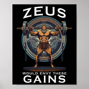 Poster Funny Bodybuilding Muscle Gain Humour Grec Dieu Ze