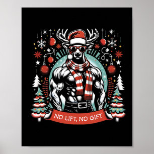 Poster Funny Bodybuilding Pour la fête de Noël