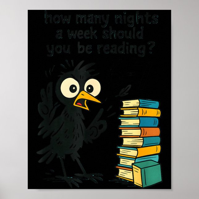Poster Funny Bookworm 6 7 Meme Design _ Reading Nights Hu (Devant)