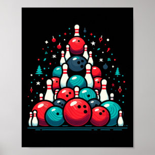 Poster Funny Bowling Christmas Tree Pour Hommes Femmes Bo