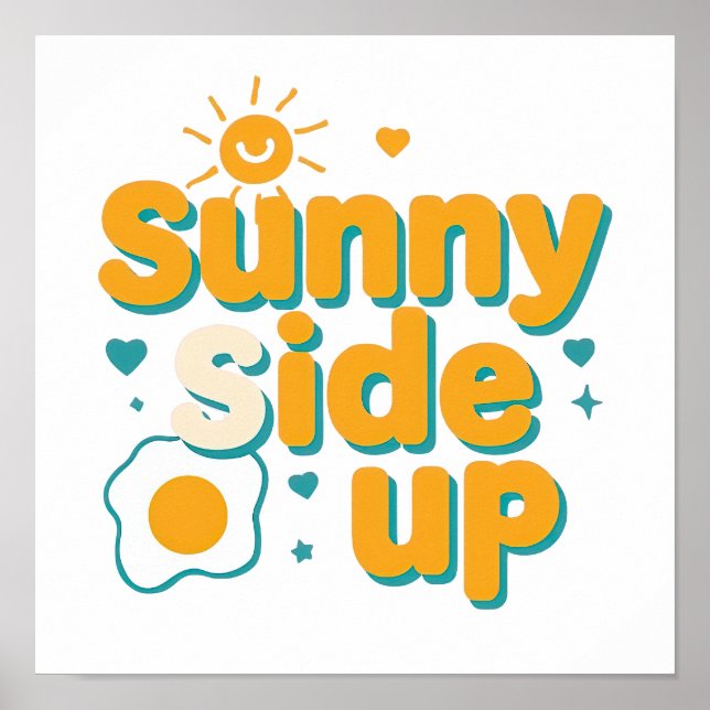 Poster Funny Breakfast Foodie Quote (Devant)