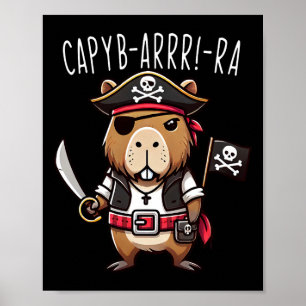 Poster Funny Capyb-arrr Pirate Capybyra Halloween Garçons
